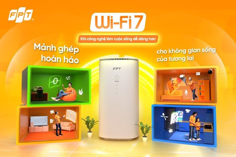 Lắp Mạng wifi 7 FPT Băng Thông x4 Tốc Độ 10 Gbps